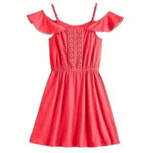 NEW Mudd Girls (Plus, 20) Coral Crochet Knit Dress